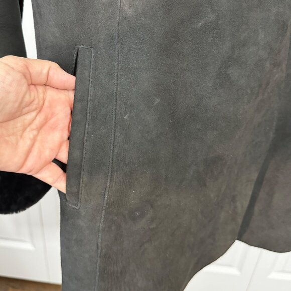 Blue Duck Women’s Coat M Genuine Shearling Fur Sheepskin Black READ - Picture 7 of 15